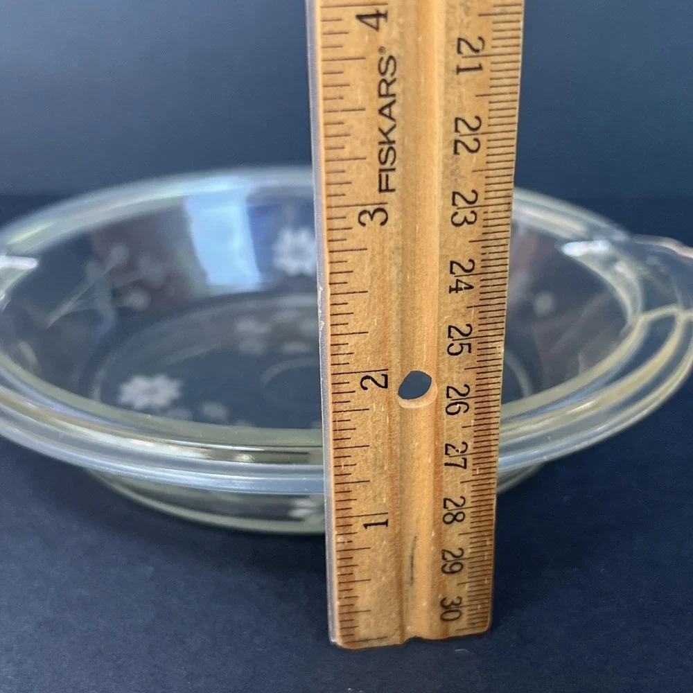 Vintage PYREX Clear Glass Flat Rimmed Pie/Tart Plate 6